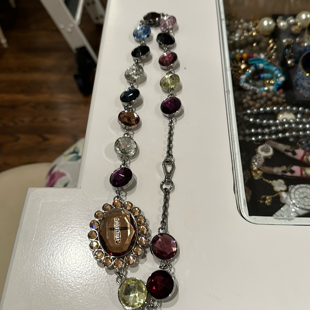 Miu miu multi stone necklace